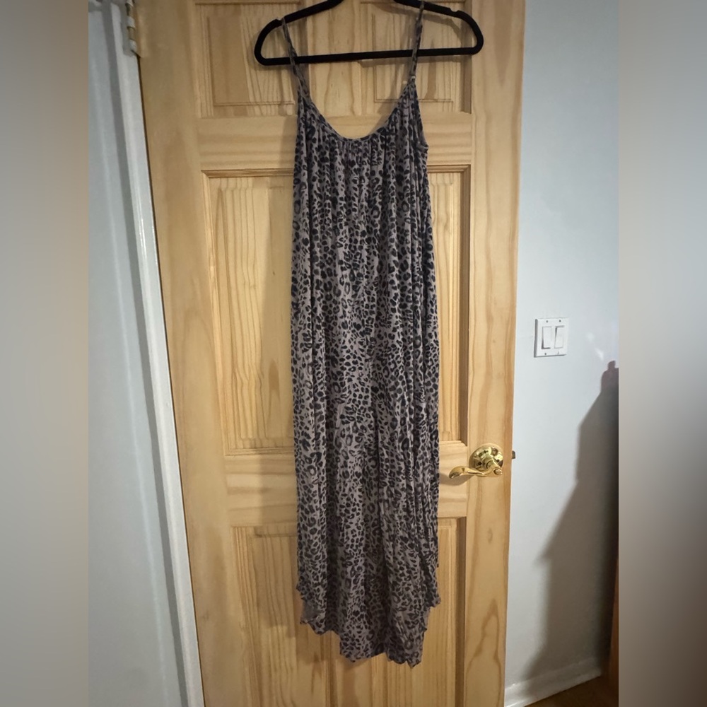 Z Supply Leopard Print Slip Jumpsuit in Taupe and Black